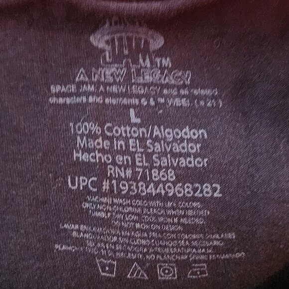 Space Jam A New Legacy Black Short Sleeve Tune Squad w/Lebron James Tee Size L - Picture 16 of 16